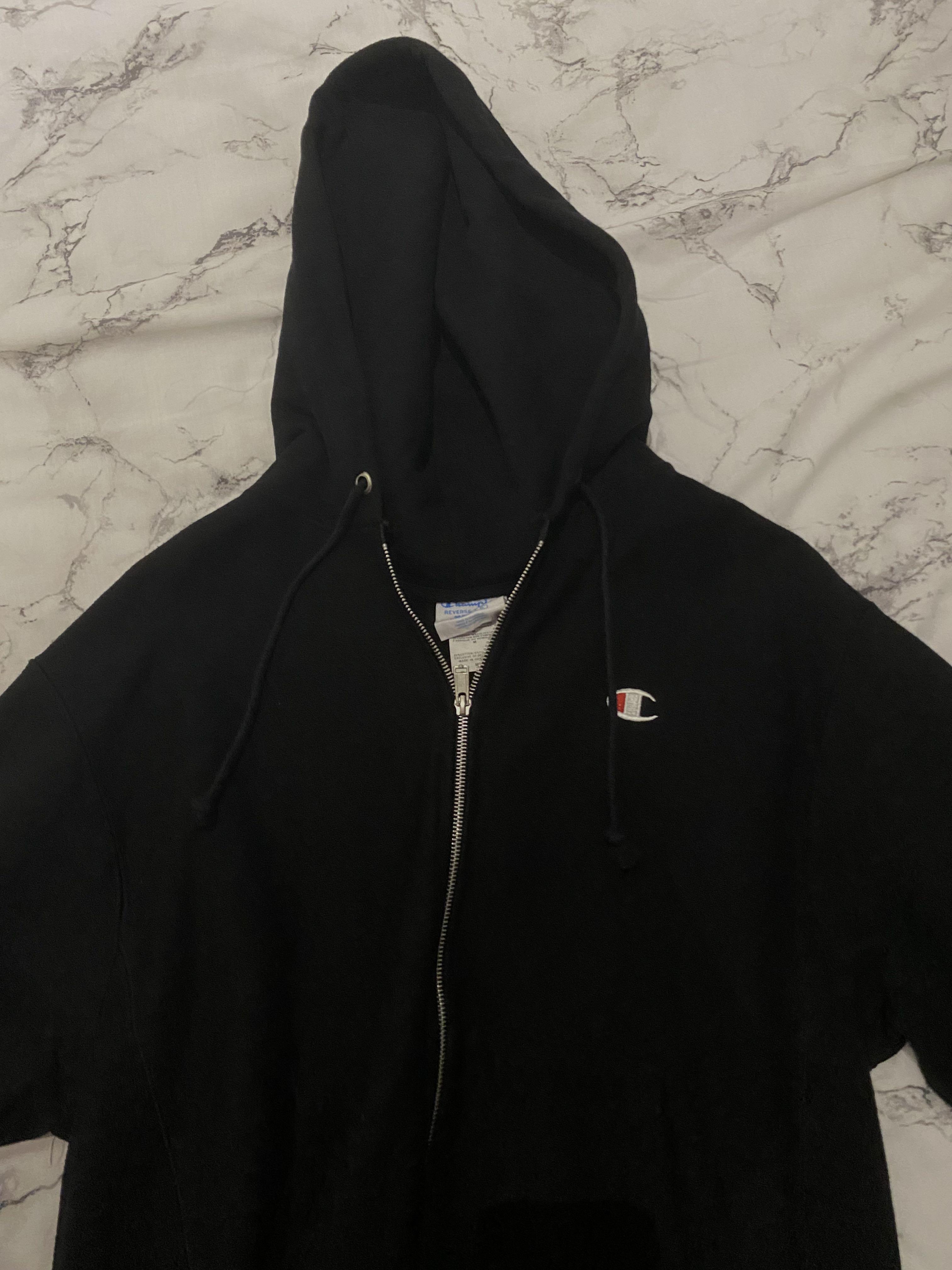 Champion black shop zip up hoodie