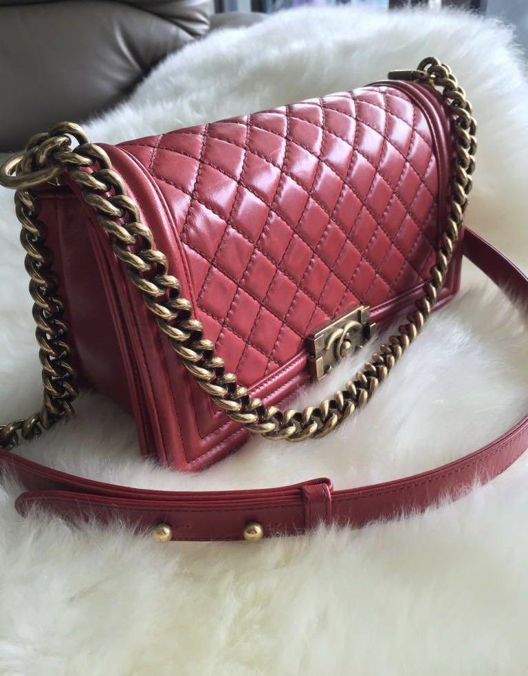 Chanel Boy Medium with GHW, Women's Fashion, Bags & Wallets, Shoulder Bags  on Carousell