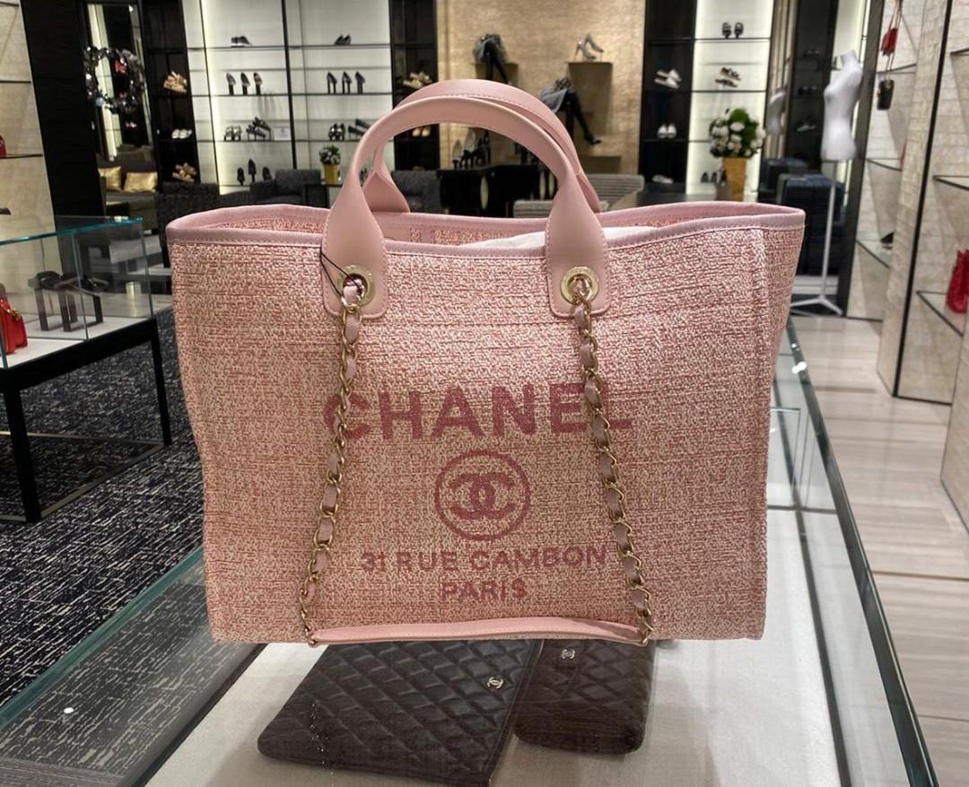 Chanel Deauville Tote - Pink Tweed