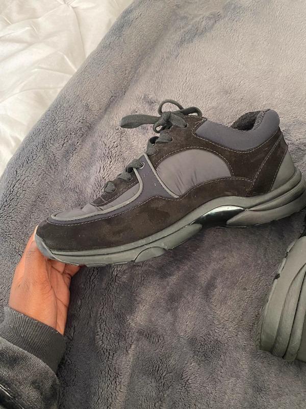 Chanel runners triple black (Category: Sneakers) located in Caloocan City. Submitted by morganicasuzie-30507 (Listing ID 1176702473, Image 3). Description: Chanel runners triple black worn no more than 3 times bought from selfridges Authentic I have the box dust bag and bag Message with any questions.