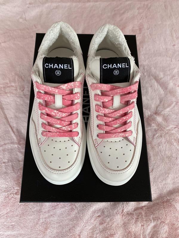 Chanel white pink trainers Women s Fashion Footwear Sneakers