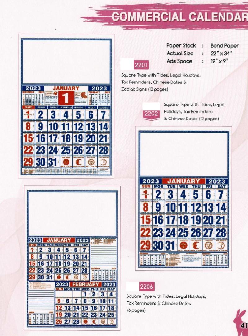 COMMERCIAL CALENDAR 2023, Hobbies & Toys, Stationary & Craft, Other