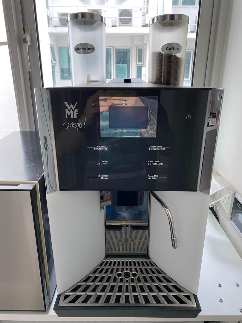 Commercial coffee machine WMF 1400 with milk fridge, TV & Home