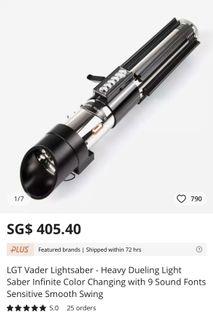 Custom Darth Vader lightsaber Star Wars NOT force fx elite hasbro