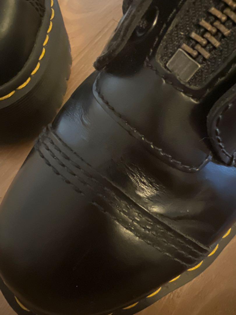Dr Martens Sinclair Black Leather Zip Chunky Flatform Boots