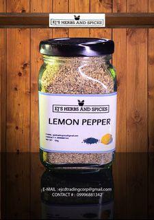 EJs Herbs and Spices LEMON PEPPER 150g in Square Glass Jar (We have more than 100++ Spices to choose from)