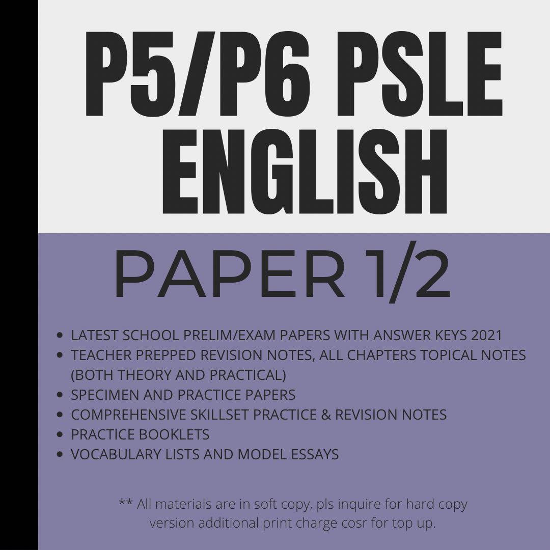 ENGLISH LANGUAGE 0001 PRIMARY 5 PRIMARY 6 PSLE ENGLISH COMPREHENSIVE