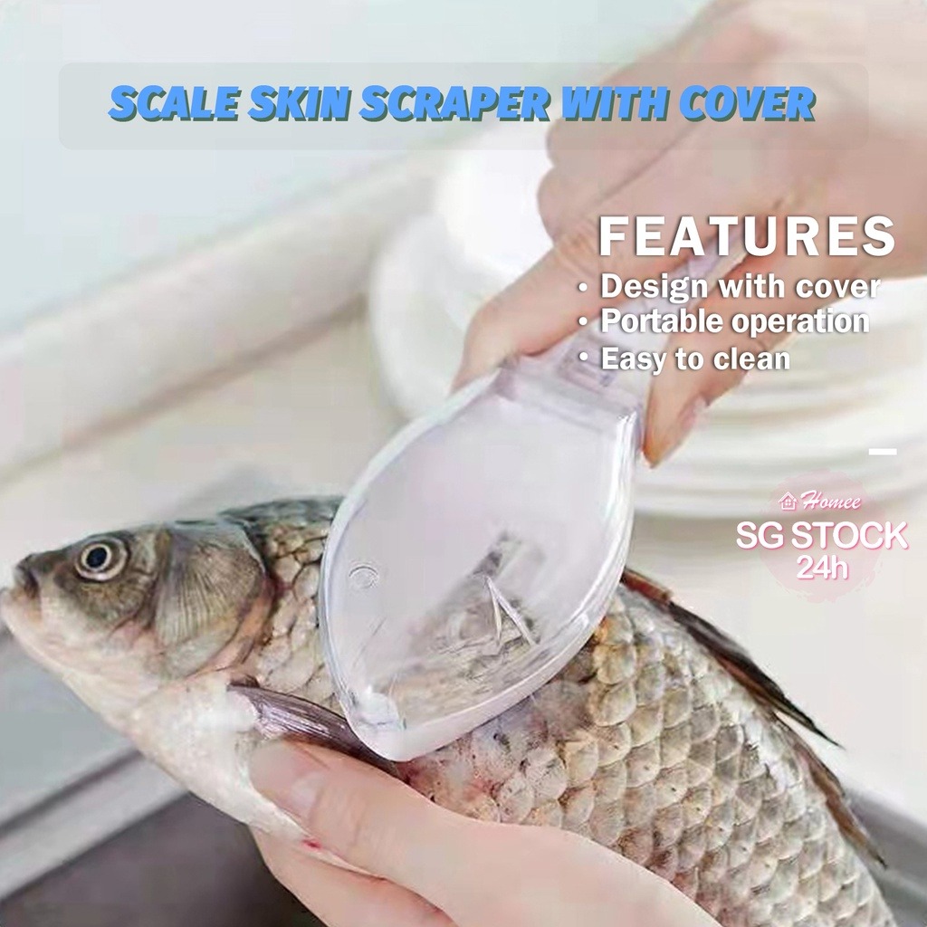 Fish Scales Remover With Cover Manual scale scraper Plastic Scrape