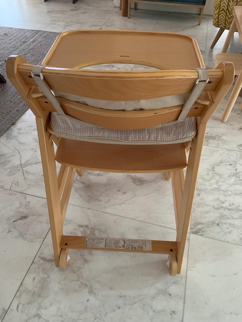 Hauck Alpha+ Wooden High Chair with cushion & harness, Babies & Kids