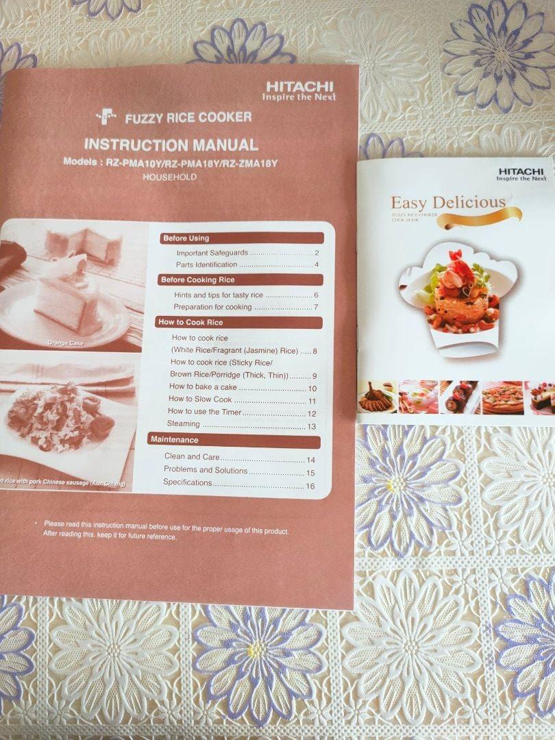 Hitachi rice cooker RZPMA 18Y, TV & Home Appliances, Kitchen