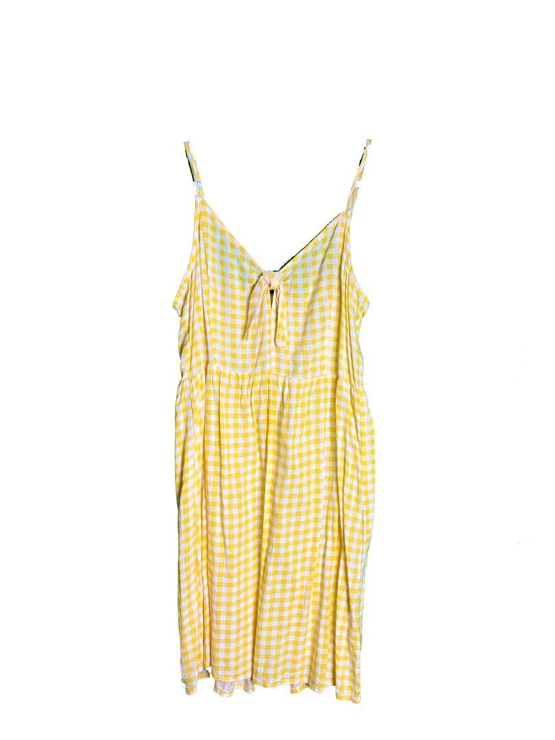 H M yellow plaid dress