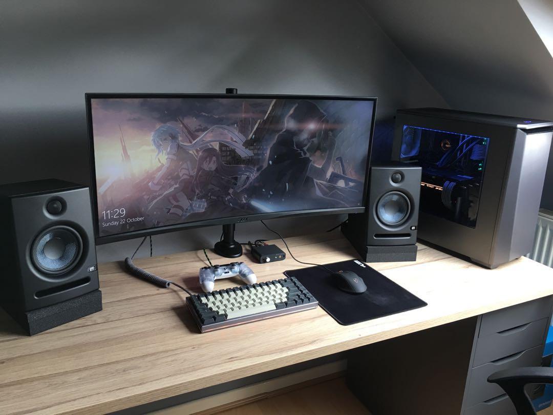 IKEA Alex Drawers + Ekbacken Worktop + Adils Desk Setup, Furniture ...