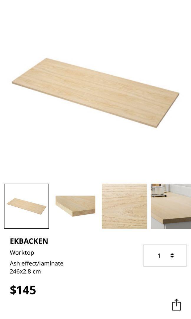 IKEA Alex Drawers + Ekbacken Worktop + Adils Desk Setup, Furniture ...
