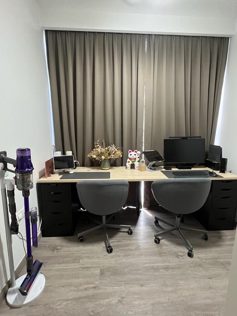 IKEA Alex Drawers + Ekbacken Worktop + Adils Desk Setup, Furniture ...