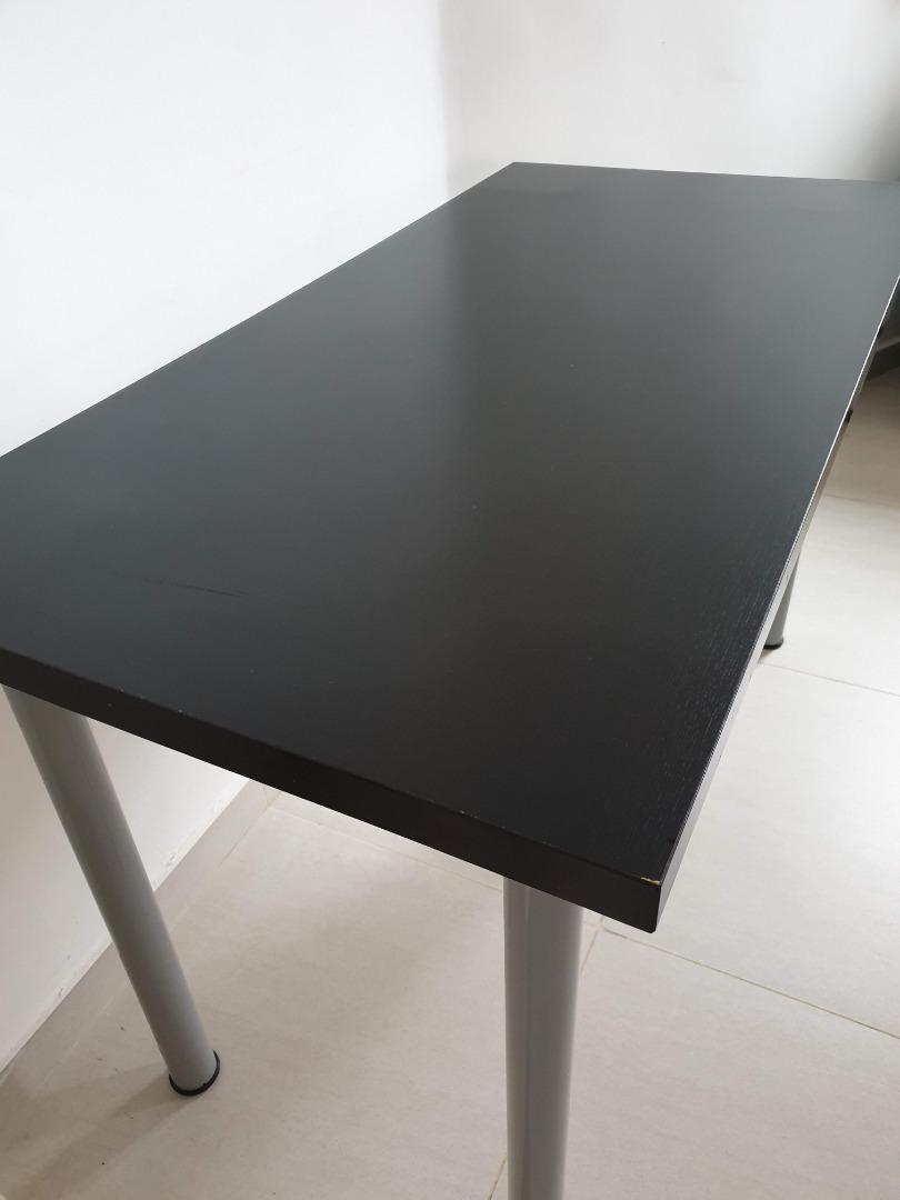 IKEA Desk/Table (Black/Brown), Furniture & Home Living, Furniture, Tables & Sets on Carousell