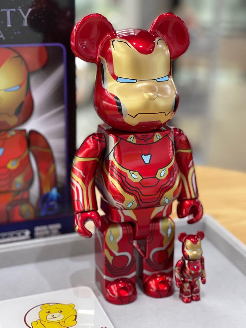 Red LV) Bearbrick 400% Action Figure Peko Iron Man Violent Bear Building  Block Trendy on OnBuy