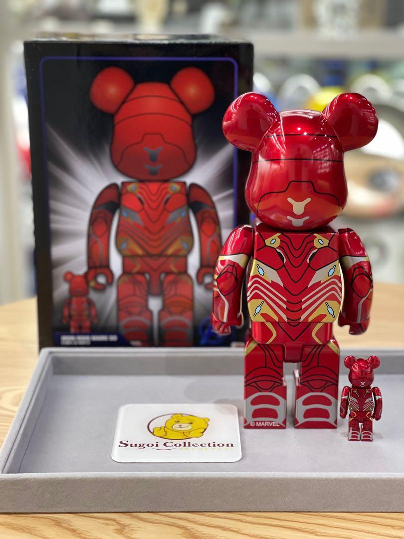 Red LV) Bearbrick 400% Action Figure Peko Iron Man Violent Bear Building  Block Trendy on OnBuy