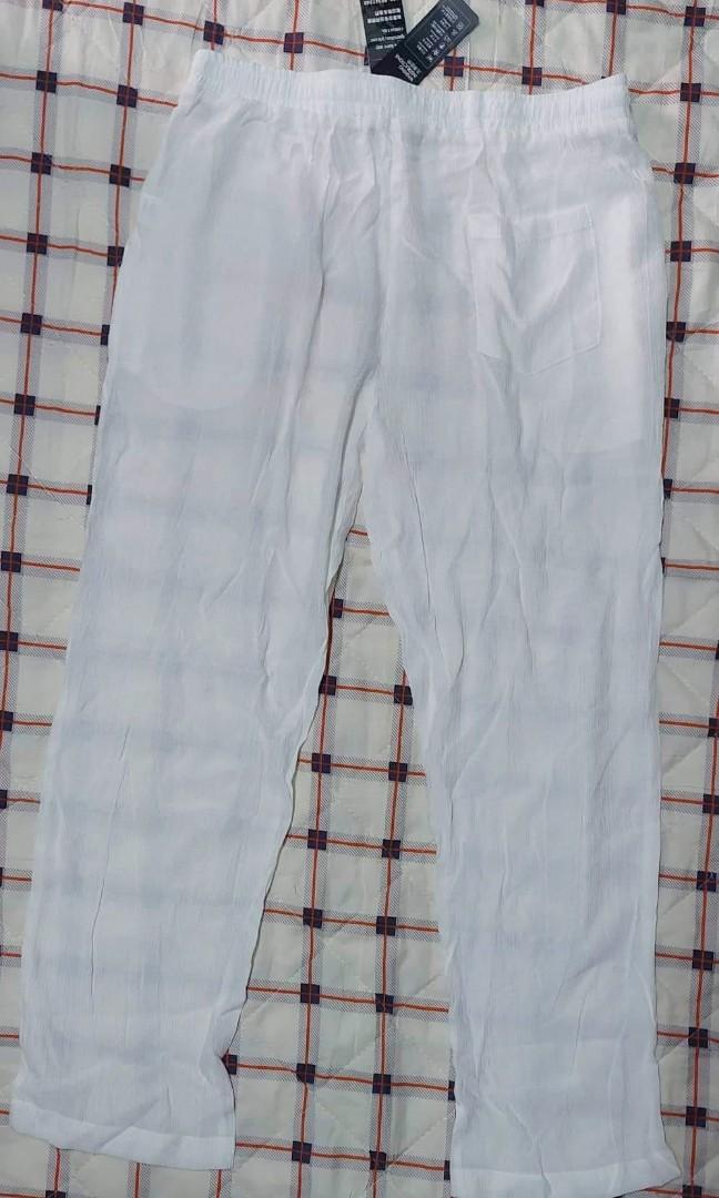 INCERUN Men Mesh Transparent Thin Elastic Waist Solid Color Loose Long Pants