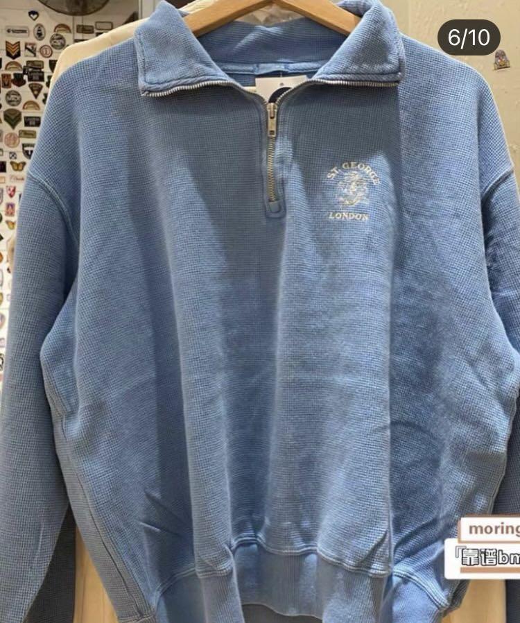 ISO Brandy St George Blue Thermal Missy Sweatshirt