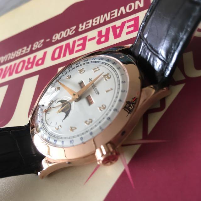 JLC Triple Date Moonphase 14K Solid Rose Gold