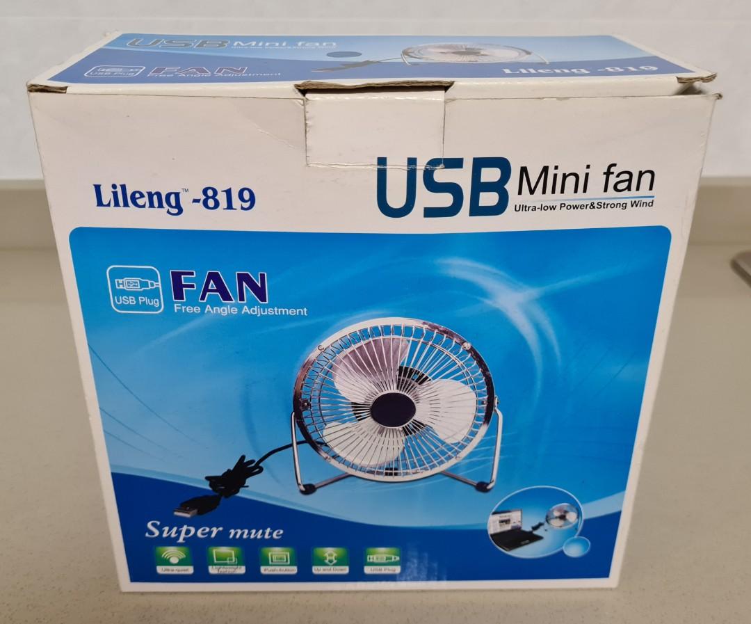 Lileng 819 USB Mini Fan, Furniture & Home Living, Lighting & Fans, Fans