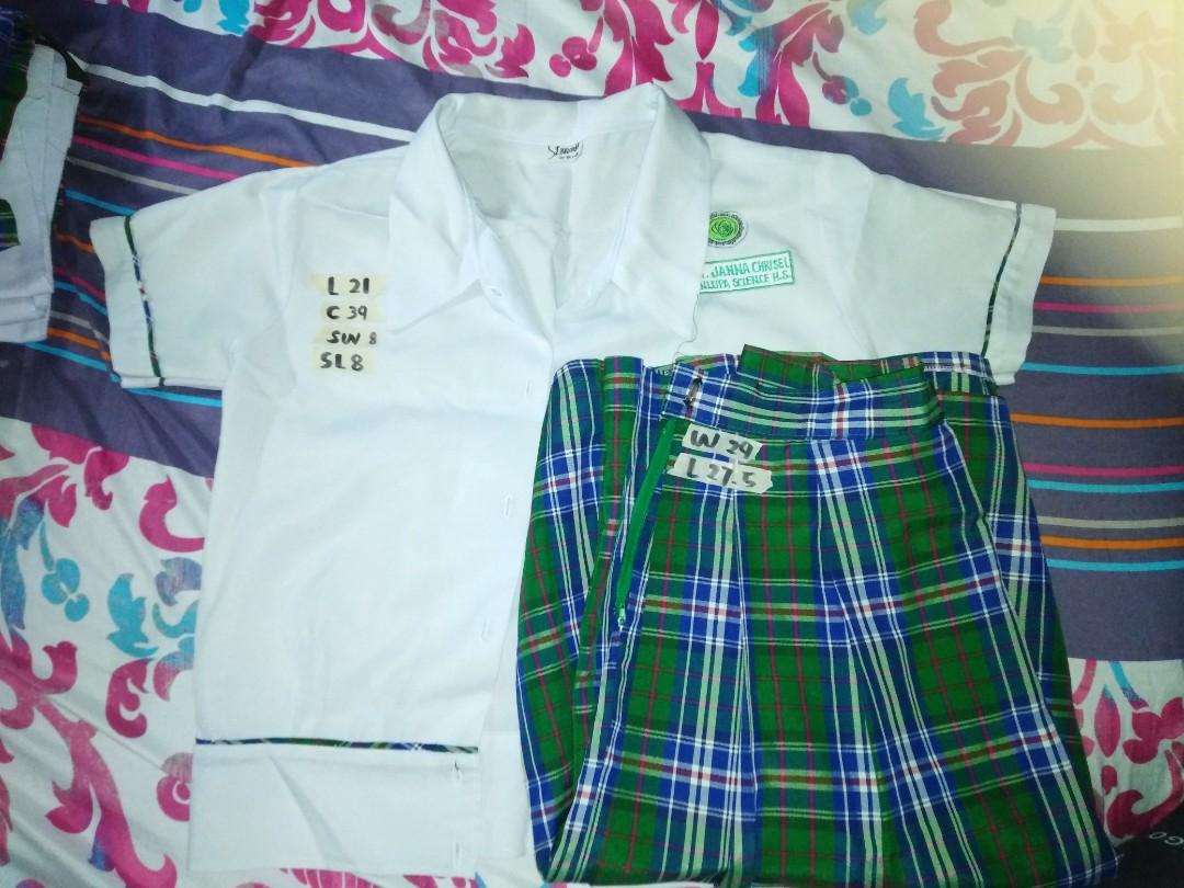2 sets + 1 polo Muntinlupa Science High School JHS Uniform, Women's