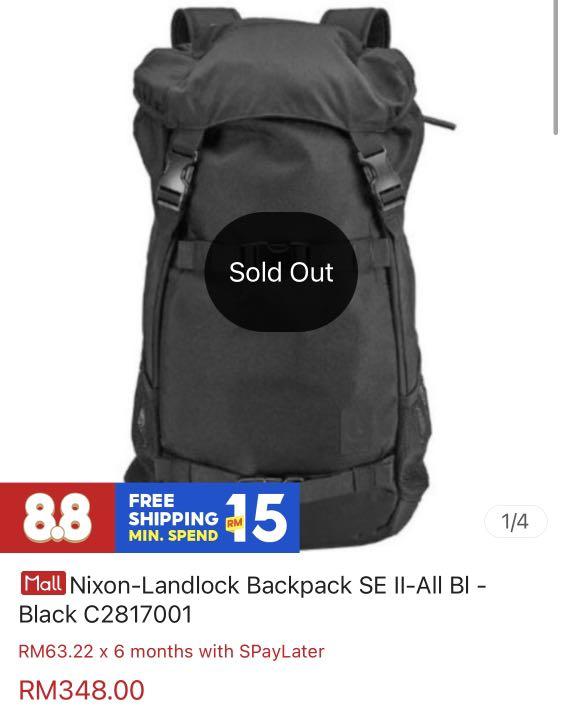 Nixon Landlock Backpack SE Il All Black C2817001 Men s Fashion