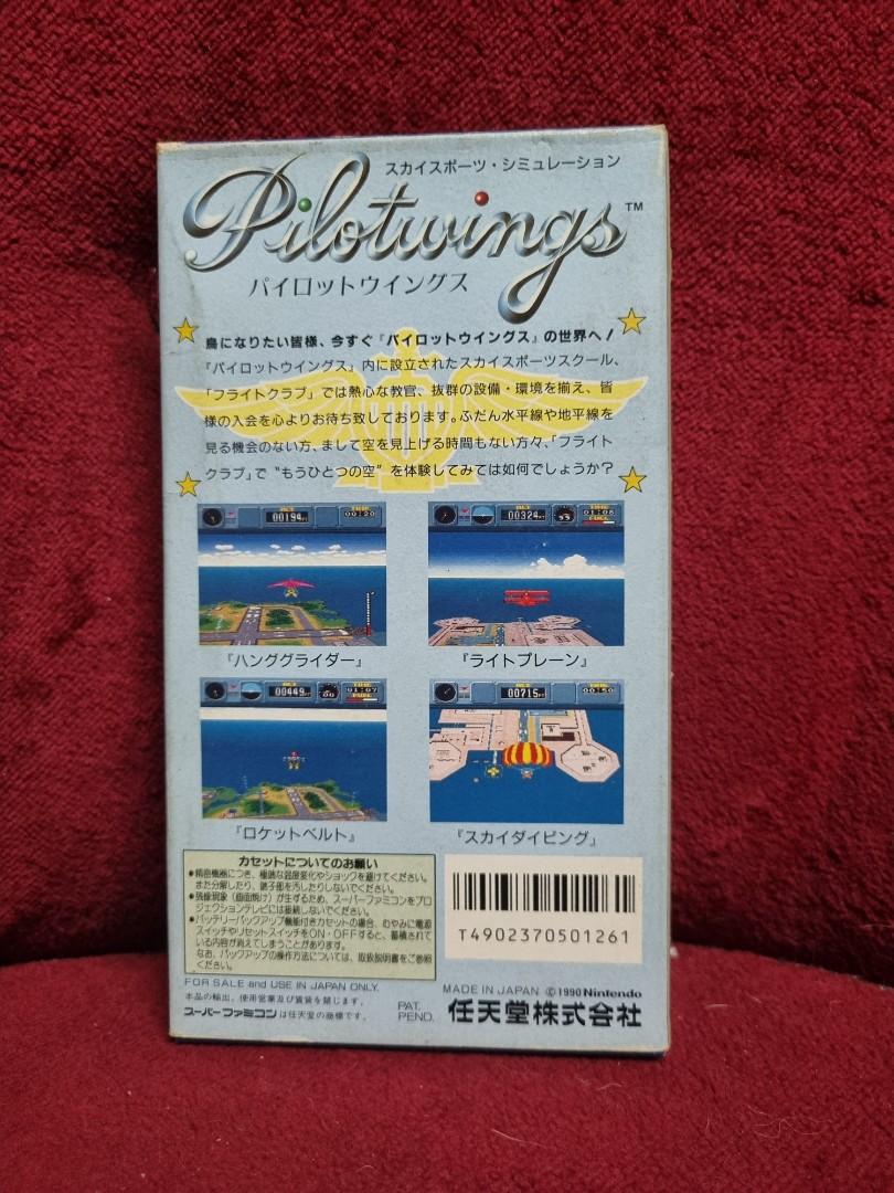 Pilotwings Nintendo Super Famicom (Category: Nintendo) located in Malabon City. Submitted by samflores2k4t7 (Listing ID 1176804915, Image 2). Description: For sale Vintage Nintendo Super Famicom game cartridge Pilotwings (SHVC-PW) 1990 Nintendo Made in Japan Good working condition With box, game cartridge, manual and plastic tray.
