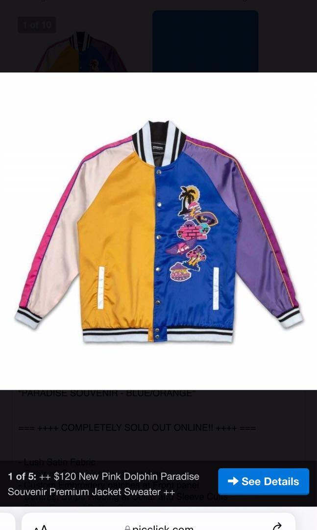 Pink Dolphin Paradise Souvenir Premium Jacket Men s Fashion