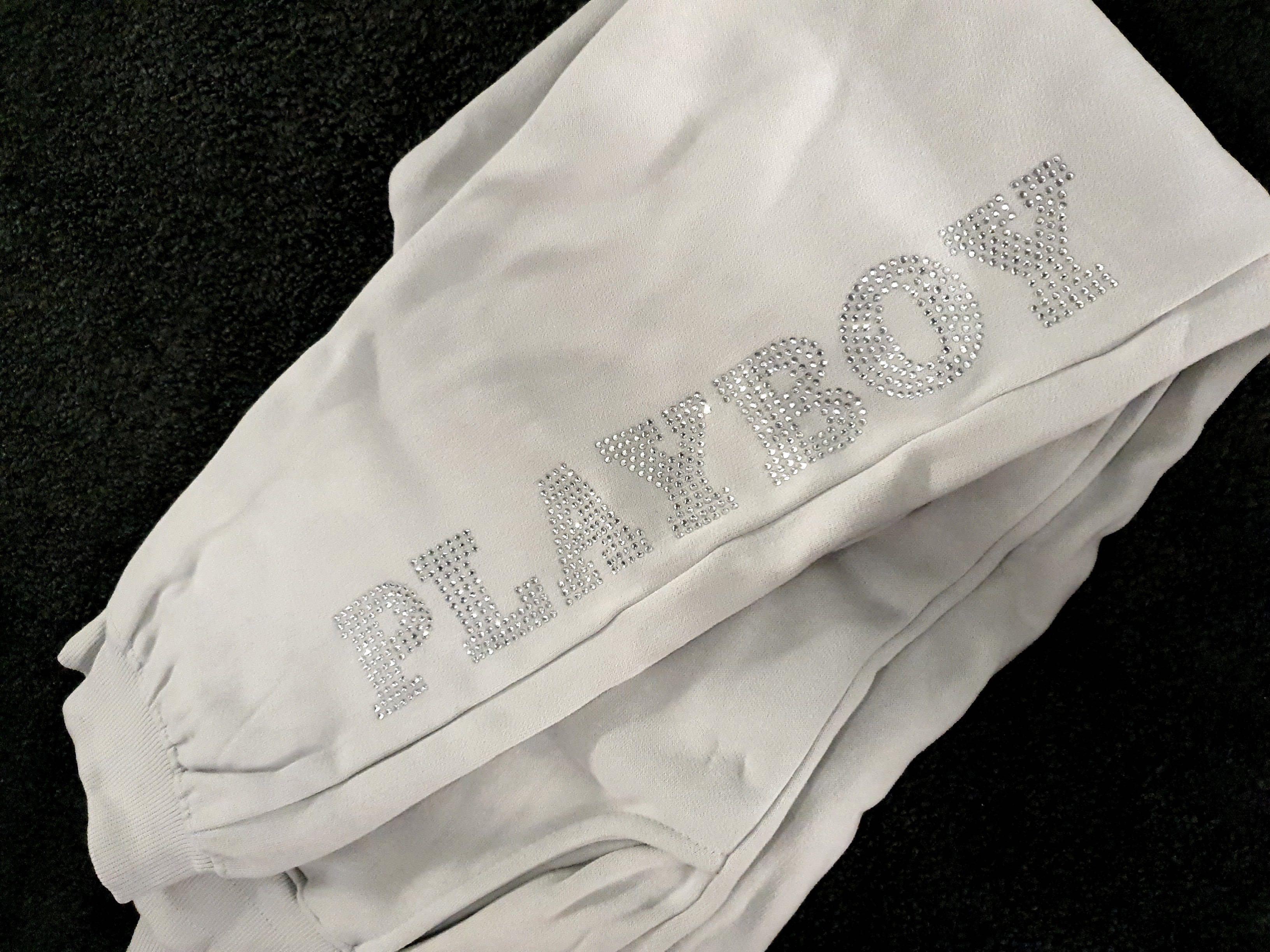Missguided white sales playboy joggers