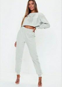 Missguided playboy grey joggers on sale