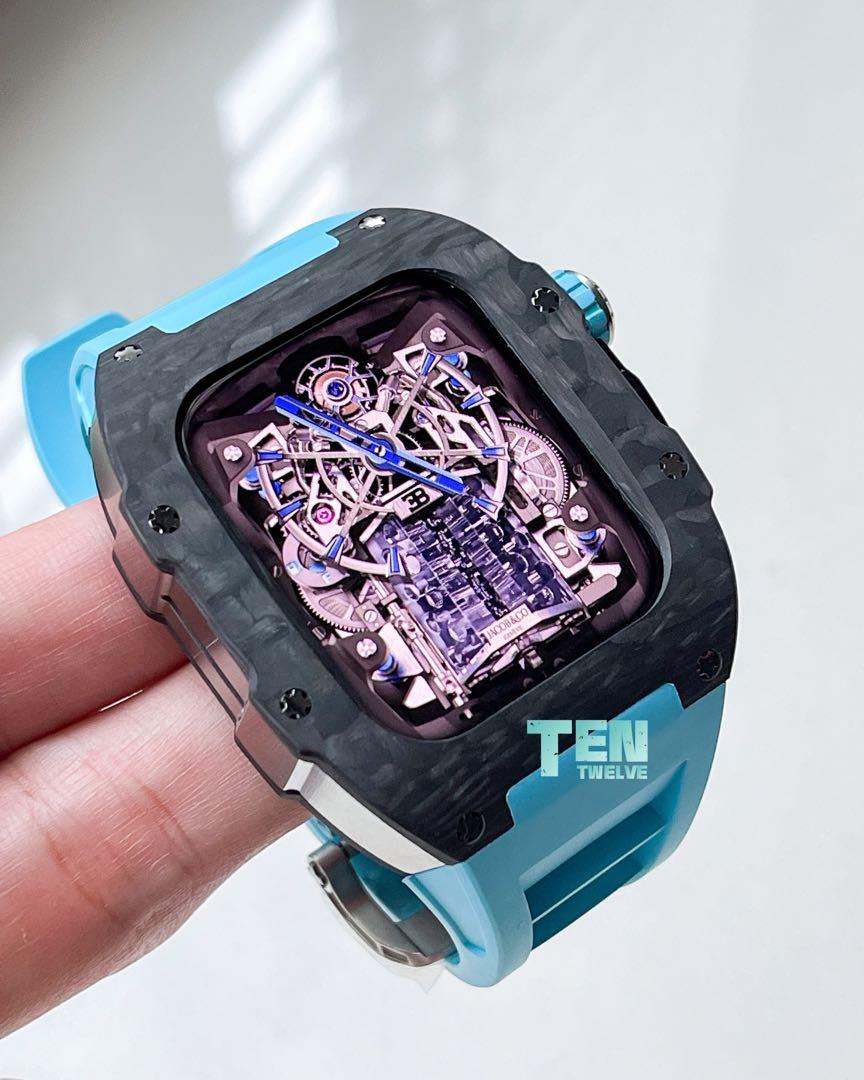 Premium Apple Watch RM Style Case in Titanium Carbon