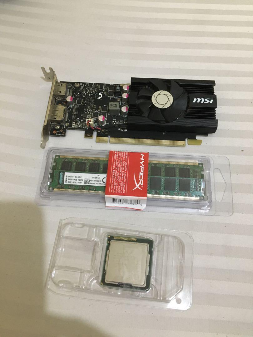 Processor Intel core i7 + Ram 2x8GB + video card GT1030 (Category: Computer Parts) located in Las Pinas. Submitted by glamskinboutique (Listing ID 1176696753, Image 2). Description: Cpu Parts Bundle LADY OWNED Secondhand in prestine Condition, 100% working reason for selling: we Switched to Ryzen 5 Bundle, those parts is not fit na sa new motherboard. Inclusion: Processor Intel Core i7 2600 3.40GHZ Video Card GeForce GT 1030 2G RAM 16gb 2x8GB Kin