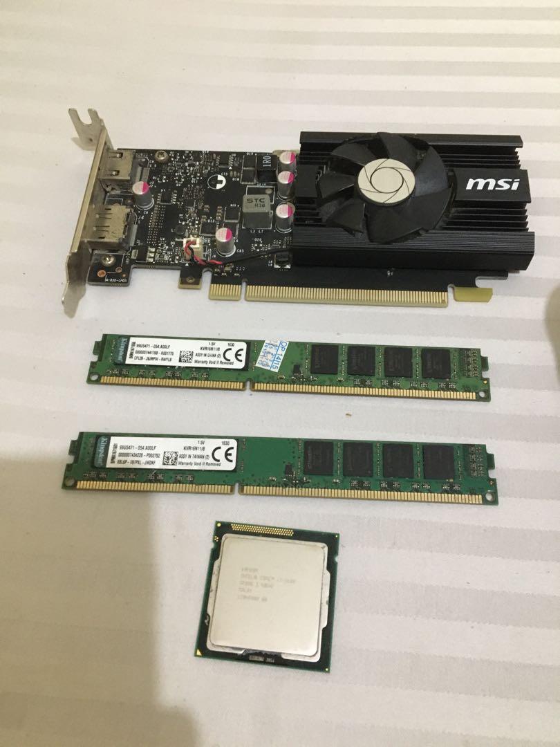 Processor Intel core i7 + Ram 2x8GB + video card GT1030 (Category: Computer Parts) located in Las Pinas. Submitted by glamskinboutique (Listing ID 1176696753, Image 1). Description: Cpu Parts Bundle LADY OWNED Secondhand in prestine Condition, 100% working reason for selling: we Switched to Ryzen 5 Bundle, those parts is not fit na sa new motherboard. Inclusion: Processor Intel Core i7 2600 3.40GHZ Video Card GeForce GT 1030 2G RAM 16gb 2x8GB Kin