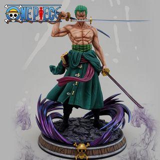 【READY STOCK】One Piece Figurine 37cm Gk Santoryu Roronoa Zoro Double Headed PVC Anime Action Figure Collection Statue Model