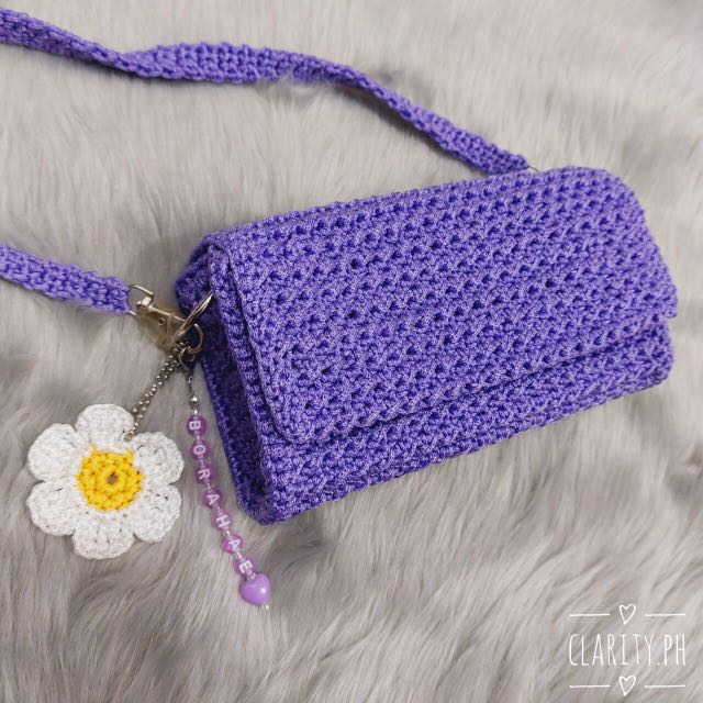 READY TO SHIP PURPLE MINIMALIST CROCHET BAG Women s Fashion Bags