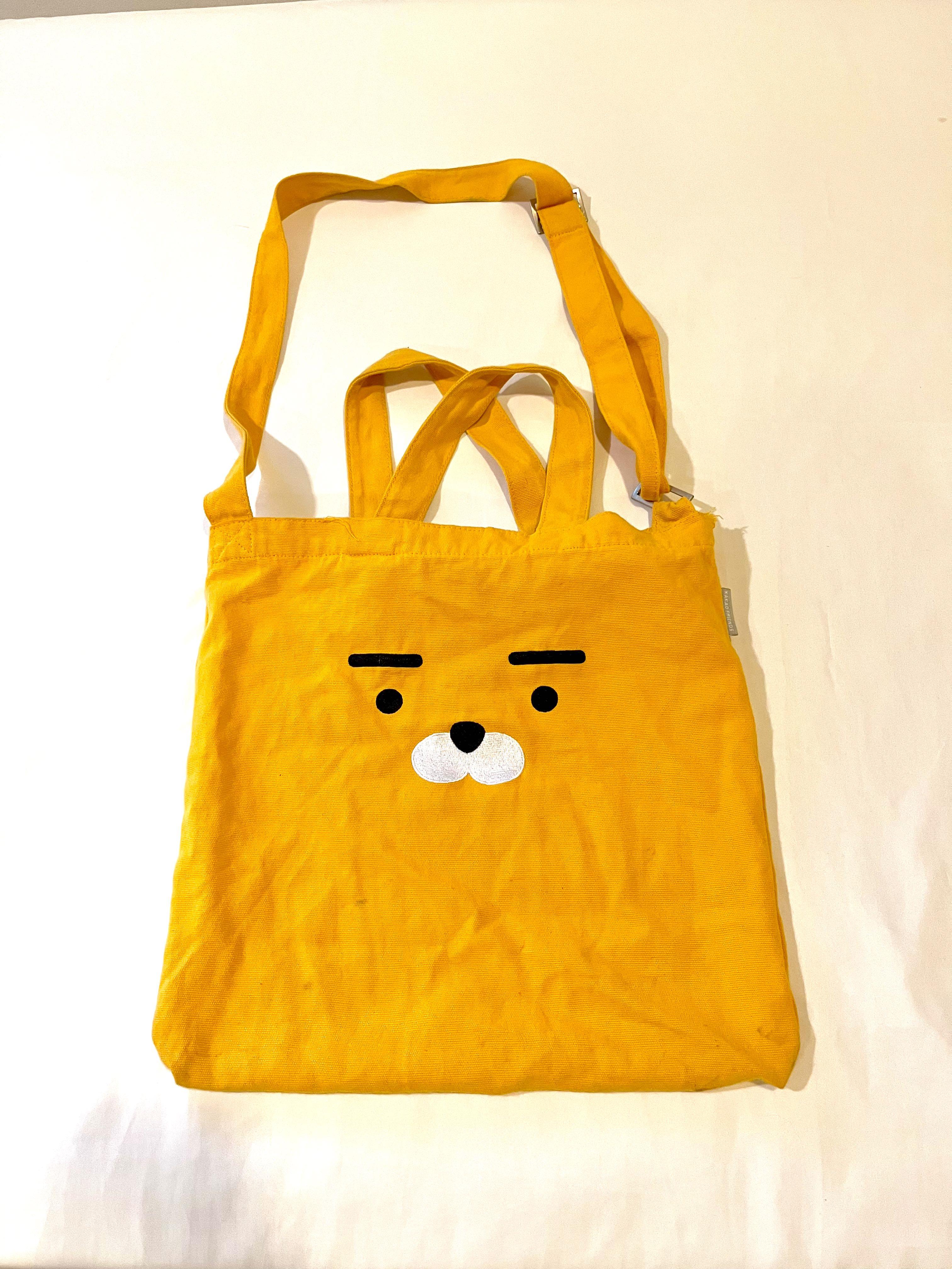 Ryan Kakao Friends Tote Bag (Category: Tote Bags) located in Paranaque City. Submitted by ymrtn (Listing ID 1176705877, Image 1). Description: Rly cute tote w a pocket inside and an adjustable strap. Has a small tear on the upper side but its chill Condition: 8.5/10, my go-to tote but its still very functional and still looks very much like ryan :D RFS: decluttering.