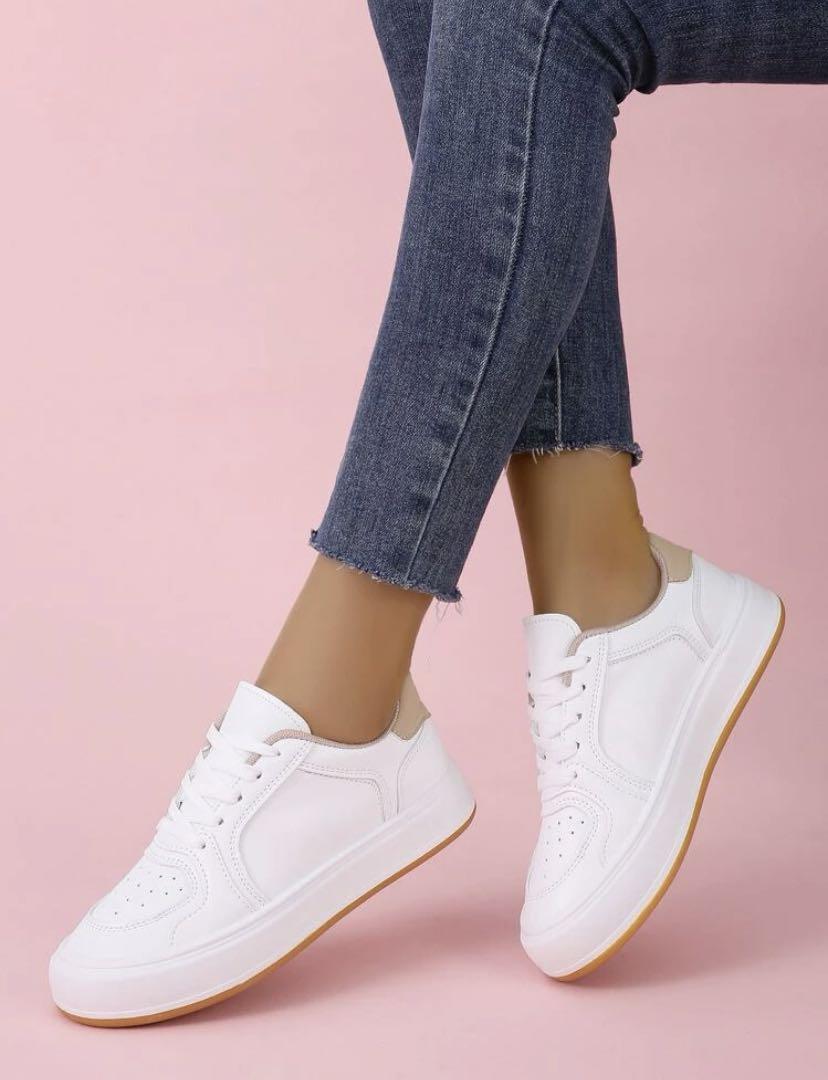 SHEIN White Canvas Shoes, Women's Fashion, Footwear, Sneakers on Carousell