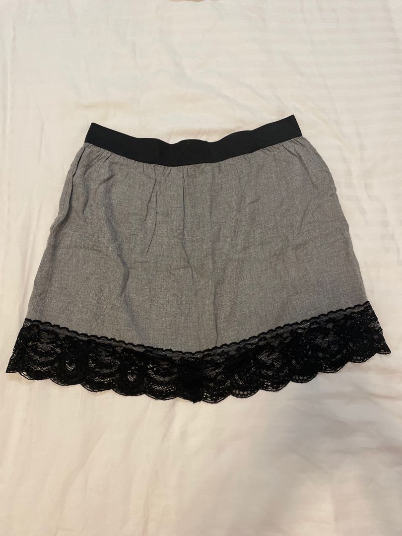 Sinequanone grey lace miniskirt XS, Women's Fashion, Bottoms, Skirts on ...