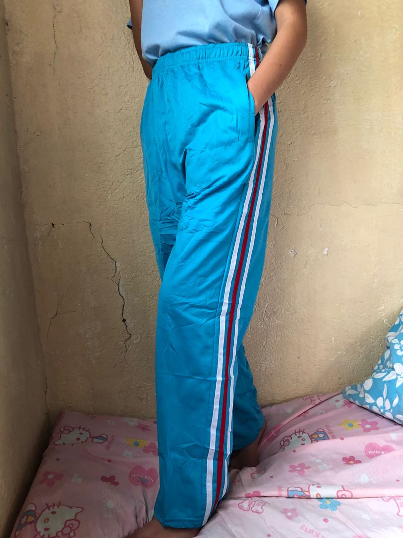 Sky Blue Track Pants, Women's Fashion, Bottoms, Other Bottoms on Carousell
