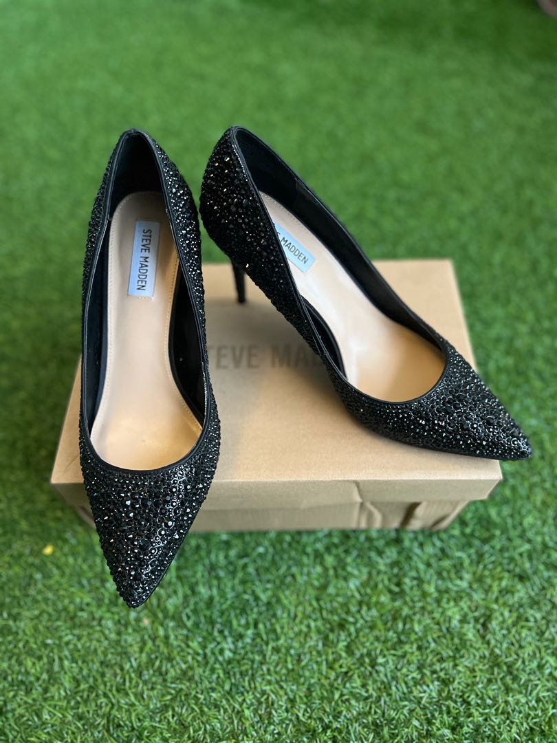 Steve Madden Lillie-R (Black Crystal), Women's Fashion, Footwear, Heels on  Carousell