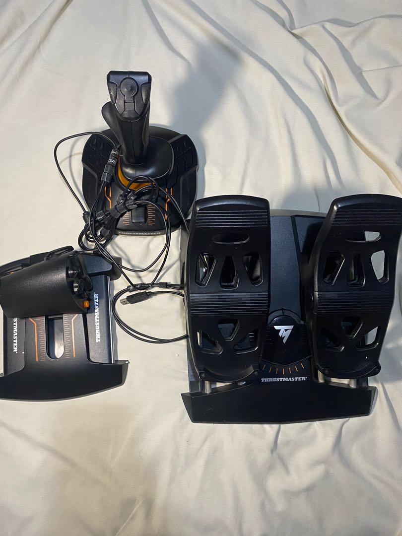 Negotiable Thrustmaster T16000 Flight Stickjoy Stik Thrust Leverthrottle Rudder Paddle Full 