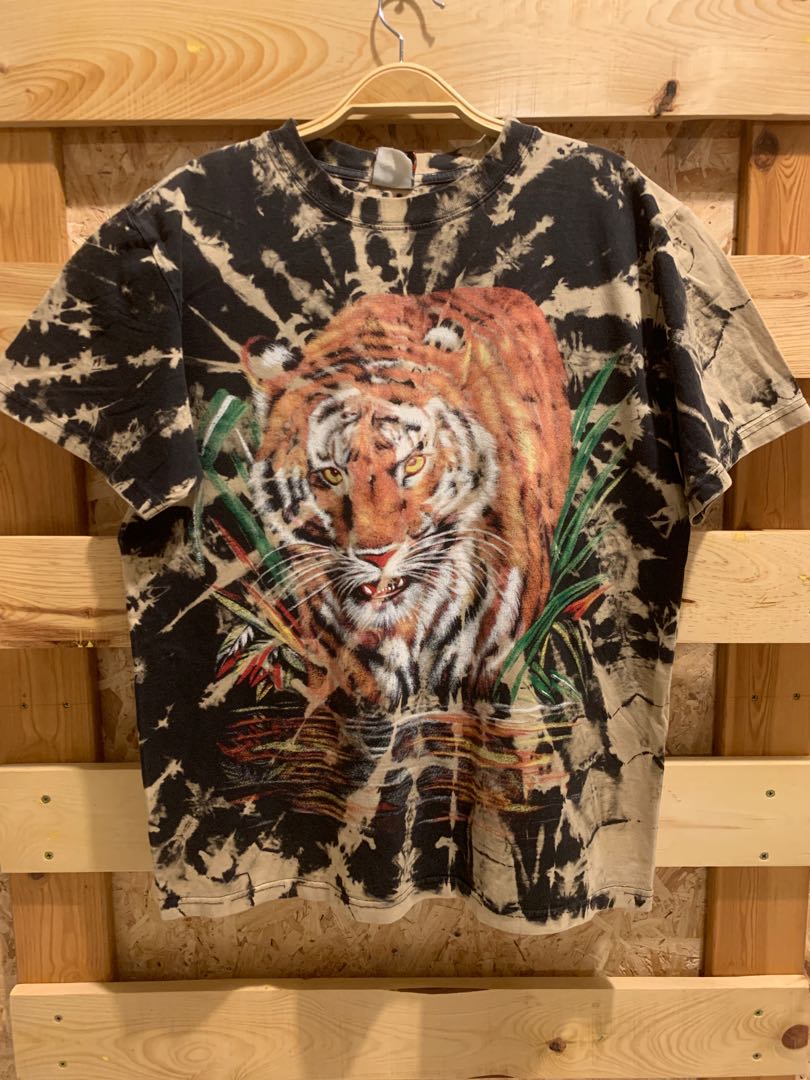 NEW Vintage Rare 1996 Liquid Blue All Over Print Tiger Nature FOTL T Shirt  XXL