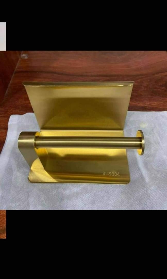 tissue holder gold, Furniture & Home Living, Bathroom & Kitchen