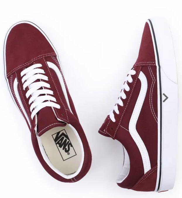 Wine red vans old skool top