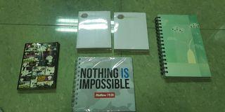 Various size notebooks