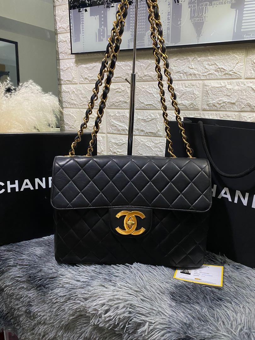 Lot 923 Chanel Jumbo Classic Flap Bag Dark Brown Leather  Case Auctions