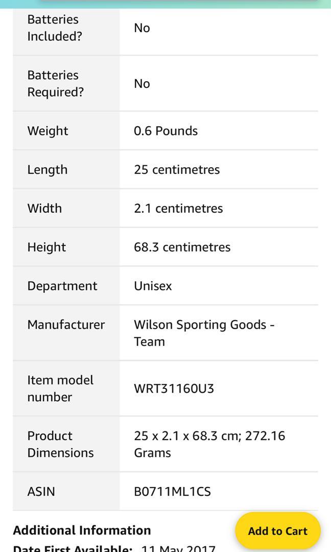Wilson Energy XL tennis racket, Sports Equipment, Sports & Games