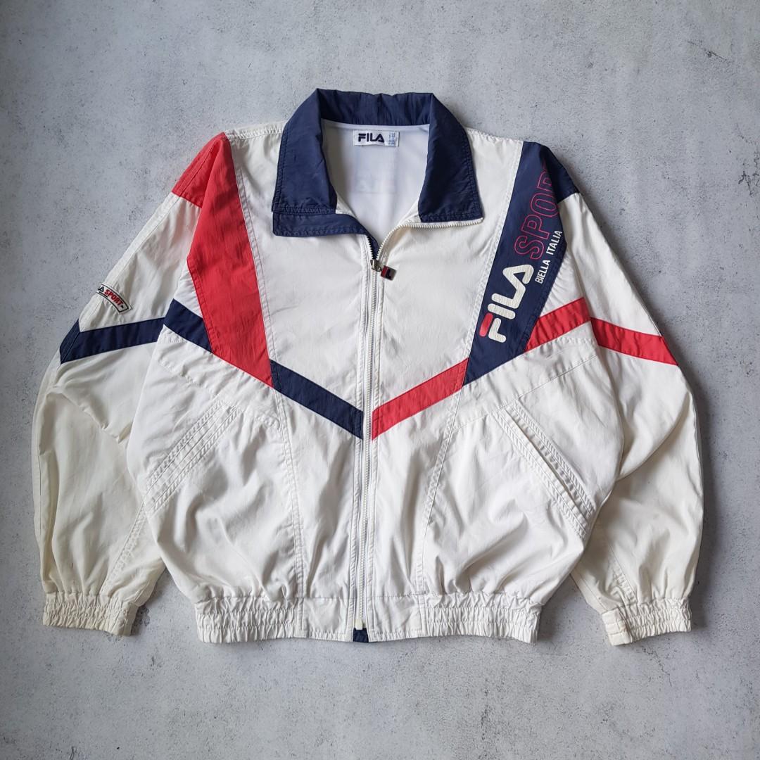 Fila Vintage Winbreaker Color Block Fesyen Pria Pakaian Baju