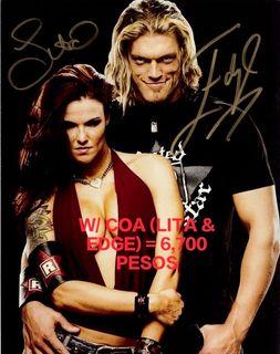 WWE / Wrestling Collectibles - LITA & EDGE (COUPLE) WITH COA (AUTOGRAPH SIGN) 🖊️🔬